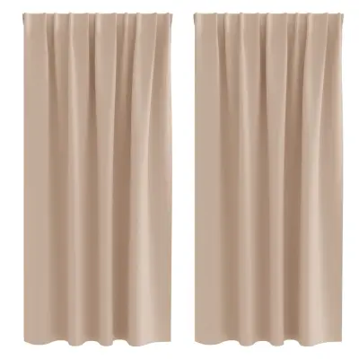 vidaXL Zavese za zatemnitev z obroči 2 pcs Taupe 175 x 140 cm