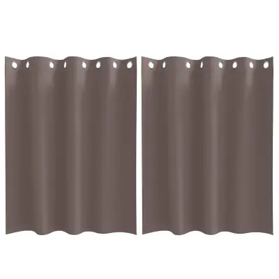 vidaXL Zavese za zatemnitev z obroči 2 pcs Temno rjava 140 x 140 cm