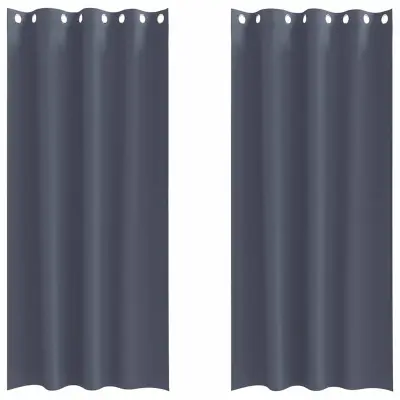 vidaXL Zavese za zatemnitev z obroči 2 pcs Antracit 260 x 140 cm