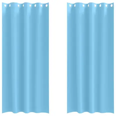 vidaXL Zavese za zatemnitev z obroči 2 pcs Sveta modra 225 x 140 cm