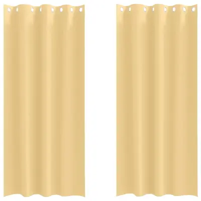vidaXL Zavese za zatemnitev z obroči 2 pcs Bež 225 x 140 cm Poliester
