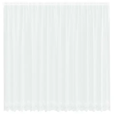 vidaXL Čipkasta Zavesa z zavesami Bela 245 x 400 cm Poliester