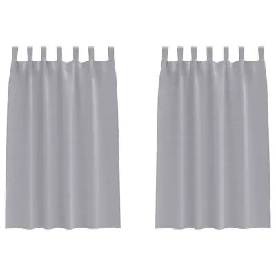 vidaXL Zavese za zatemnitev z obroči 2 pcs Kovinsko siva 175 x 140 cm