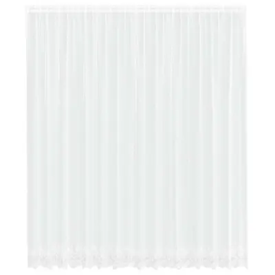 vidaXL Čipkasta Zavesa z zavesami Bela 280 x 400 cm Poliester