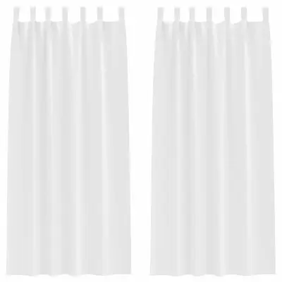 vidaXL Zavese za zatemnitev z obroči 2 pcs Bela 245 x 140 cm Poliester