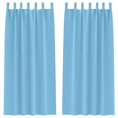 vidaXL Zavese za zatemnitev z obroči 2 pcs Sveta modra 225 x 140 cm