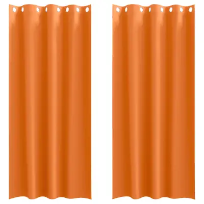 vidaXL Zavese za zatemnitev z obroči 2 pcs Svetlo oranžna 225 x 140 cm