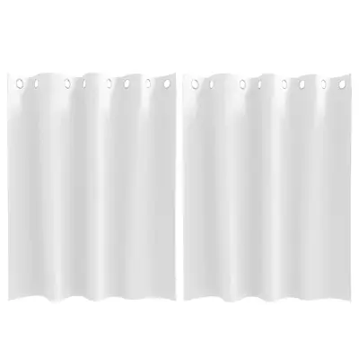 vidaXL Zavese za zatemnitev z obroči 2 pcs Bela 140 x 140 cm Poliester