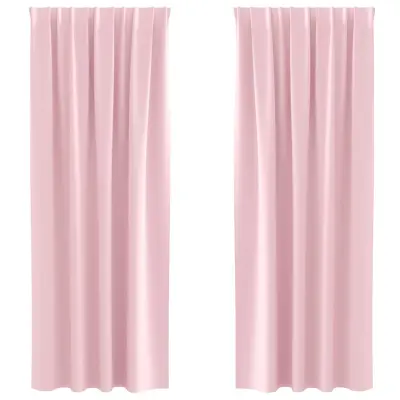 vidaXL Zavese za zatemnitev z obroči 2 pcs Baby roza 260 x 140 cm