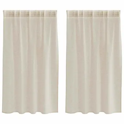 vidaXL Voile zavesa z zavesami 2 pcs Peščena 140 x 140 cm Poliester
