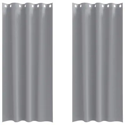 vidaXL Zavese za zatemnitev z obroči 2 pcs Svetlo siva 225 x 140 cm
