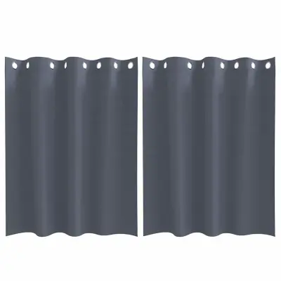 vidaXL Zavese za zatemnitev z obroči 2 pcs Antracit 140 x 140 cm