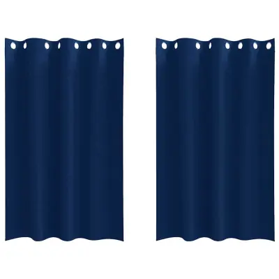vidaXL Zavese za zatemnitev z obroči 2 pcs Temno modra 175 x 140 cm
