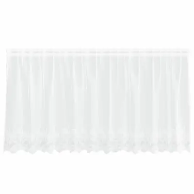 vidaXL Čipkasta Zavesa z zavesami Bela 100 x 300 cm Poliester