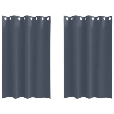 vidaXL Zavese za zatemnitev z obroči 2 pcs Antracit 175 x 140 cm