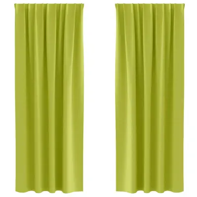 vidaXL Zavese za zatemnitev z obroči 2 pcs Zelena 245 x 140 cm