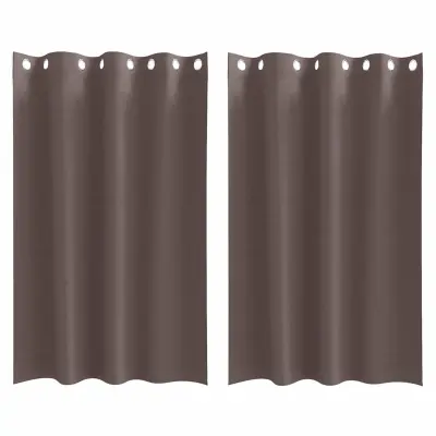 vidaXL Zavese za zatemnitev z obroči 2 pcs Temno rjava 175 x 140 cm