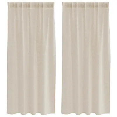 vidaXL Voile zavesa z zavesami 2 pcs Peščena 175 x 140 cm Poliester