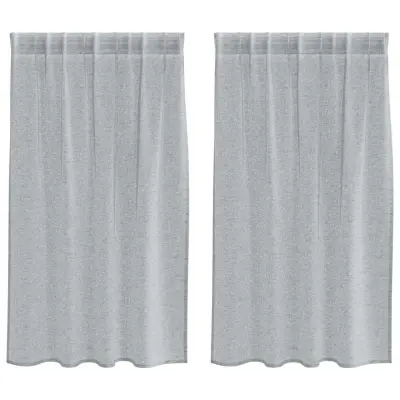 vidaXL Voile zavesa z zavesami 2 pcs Temno siva 140 x 140 cm Poliester