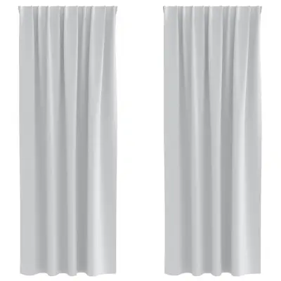 vidaXL Zavese za zatemnitev z obroči 2 pcs Bleda siva 225 x 140 cm