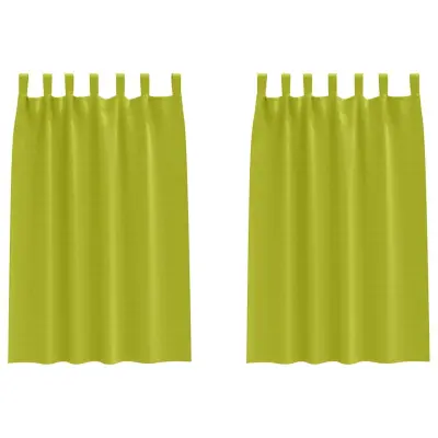 vidaXL Zavese za zatemnitev z obroči 2 pcs Zelena 175 x 140 cm