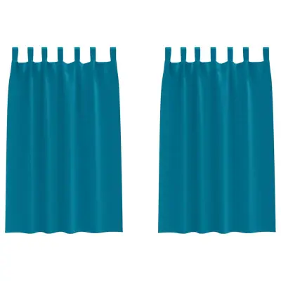 vidaXL Zavese za zatemnitev z obroči 2 pcs Turkizna 175 x 140 cm