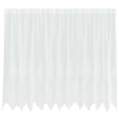 vidaXL Čipkasta Zavesa z zavesami Bela 160 x 300 cm Poliester