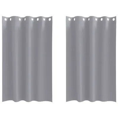 vidaXL Zavese za zatemnitev z obroči 2 pcs Svetlo siva 175 x 140 cm