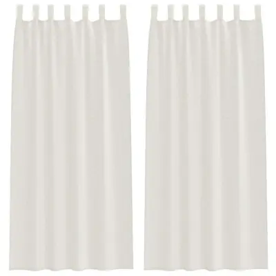 vidaXL Voile zavesa z zavesami 2 pcs krema 225 x 140 cm Poliester