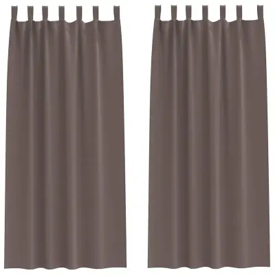 vidaXL Zavese za zatemnitev z obroči 2 pcs Temno rjava 245 x 140 cm