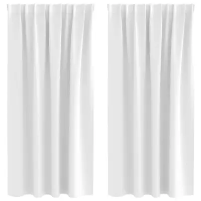 vidaXL Zavese za zatemnitev z obroči 2 pcs Svetlo bela 175 x 140 cm