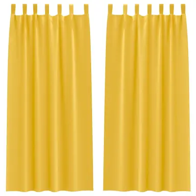 vidaXL Zavese za zatemnitev z obroči 2 pcs Gorčična rumena