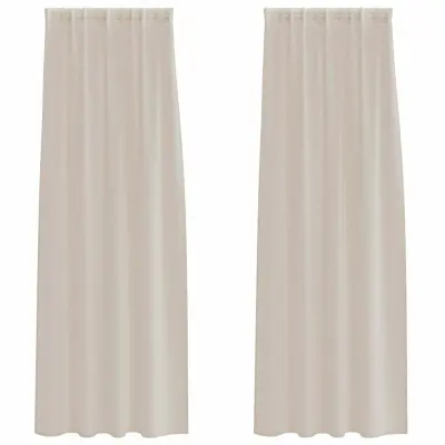 vidaXL Voile zavesa z zavesami 2 pcs Peščena 260 x 140 cm Poliester