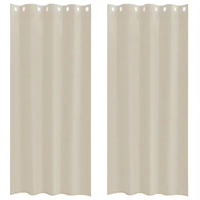 vidaXL Voile zavesa z zavesami 2 pcs Peščena 260 x 140 cm Poliester