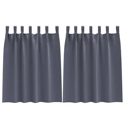 vidaXL Zavese za zatemnitev z obroči 2 pcs Antracit 140 x 140 cm