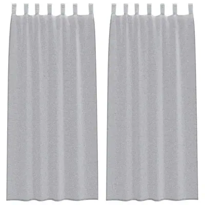 vidaXL Voile zavesa z zavesami 2 pcs Temno siva 245 x 140 cm Poliester
