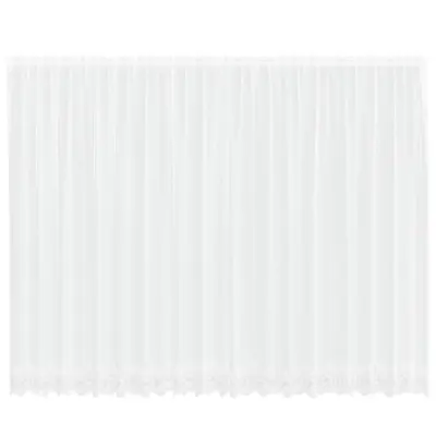 vidaXL Čipkasta Zavesa z zavesami Bela 240 x 500 cm Poliester