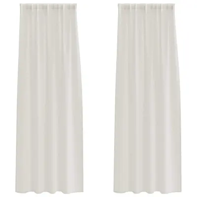 vidaXL Voile zavesa z zavesami 2 pcs krema 260 x 140 cm Poliester