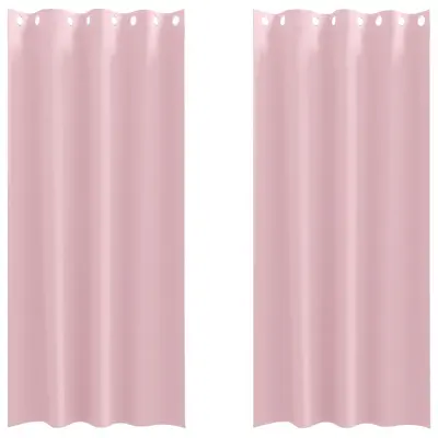 vidaXL Zavese za zatemnitev z obroči 2 pcs Baby roza 245 x 140 cm