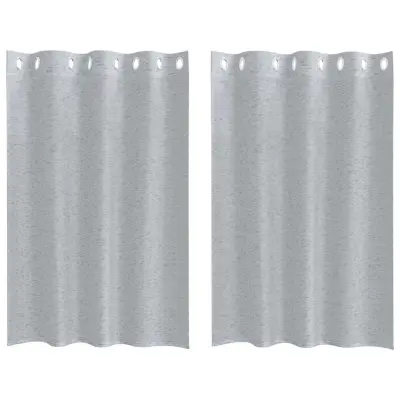 vidaXL Voile zavesa z zavesami 2 pcs Temno siva 140 x 140 cm Poliester
