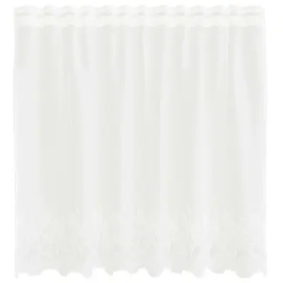 vidaXL Čipkasta Zavesa z zavesami Cvetlični Bela 80 x 150 cm Poliester