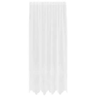 vidaXL Čipkasta Zavesa z zavesami Bela 200 x 150 cm Poliester