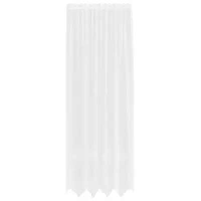 vidaXL Čipkasta Zavesa z zavesami Bela 300 x 150 cm Poliester