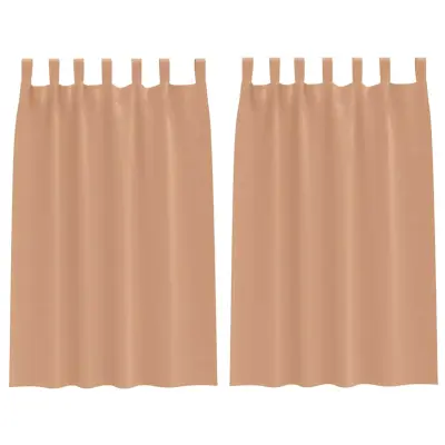 vidaXL Zavese za zatemnitev z obroči 2 pcs Svetlo rjava 175 x 140 cm