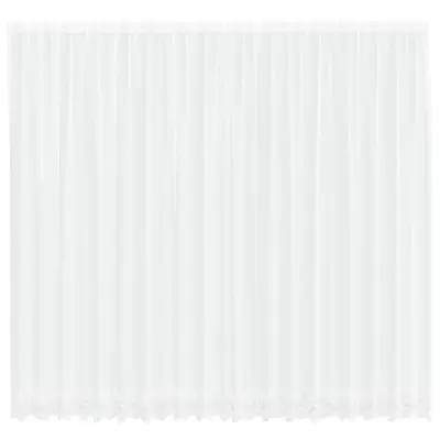 vidaXL Čipkasta Zavesa z zavesami Bela 300 x 500 cm Poliester