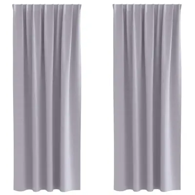 vidaXL Zavese za zatemnitev z obroči 2 pcs Kovinsko siva 245 x 140 cm