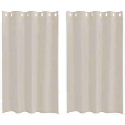 vidaXL Voile zavesa z zavesami 2 pcs Peščena 175 x 140 cm Poliester