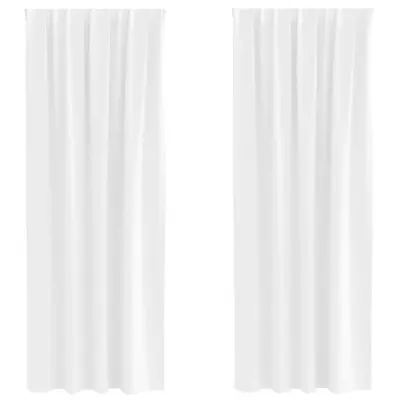 vidaXL Zavese za zatemnitev z obroči 2 pcs Svetlo bela 260 x 140 cm
