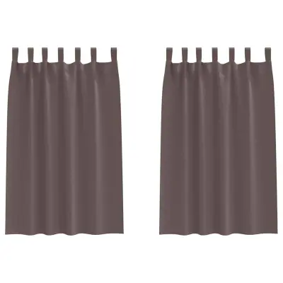 vidaXL Zavese za zatemnitev z obroči 2 pcs Temno rjava 175 x 140 cm