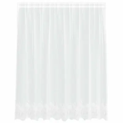 vidaXL Čipkasta Zavesa z zavesami Bela 180 x 200 cm Poliester